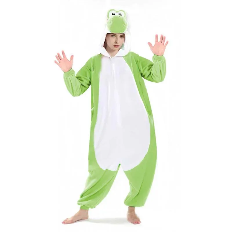 بيجامات نسائية 002 Bear House Kawaii Yosi Kigurumi أزياء أنيمي للبالغين أزياء تنكرية على شكل ضفدع ملابس منزلية جديدة 2025 I8I9