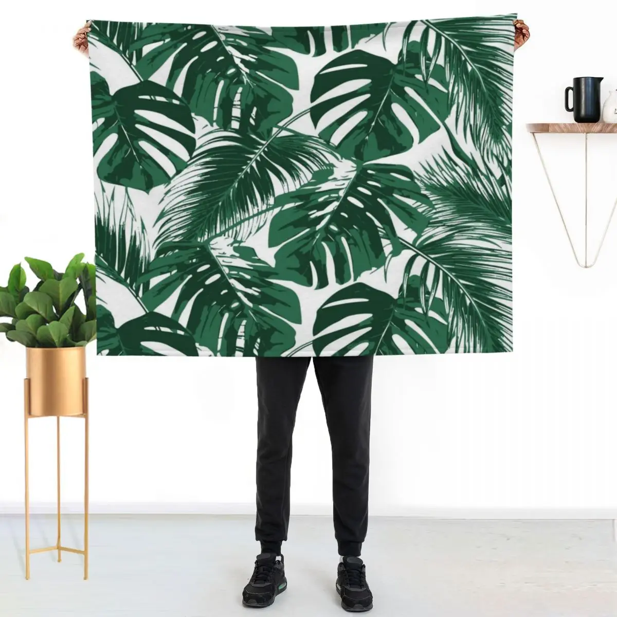 Tropical Leaves Throw Blanket Heavy Sleeping Bag Extra Large Throw For Baby Blankets For Sofas Luxury Blankets
