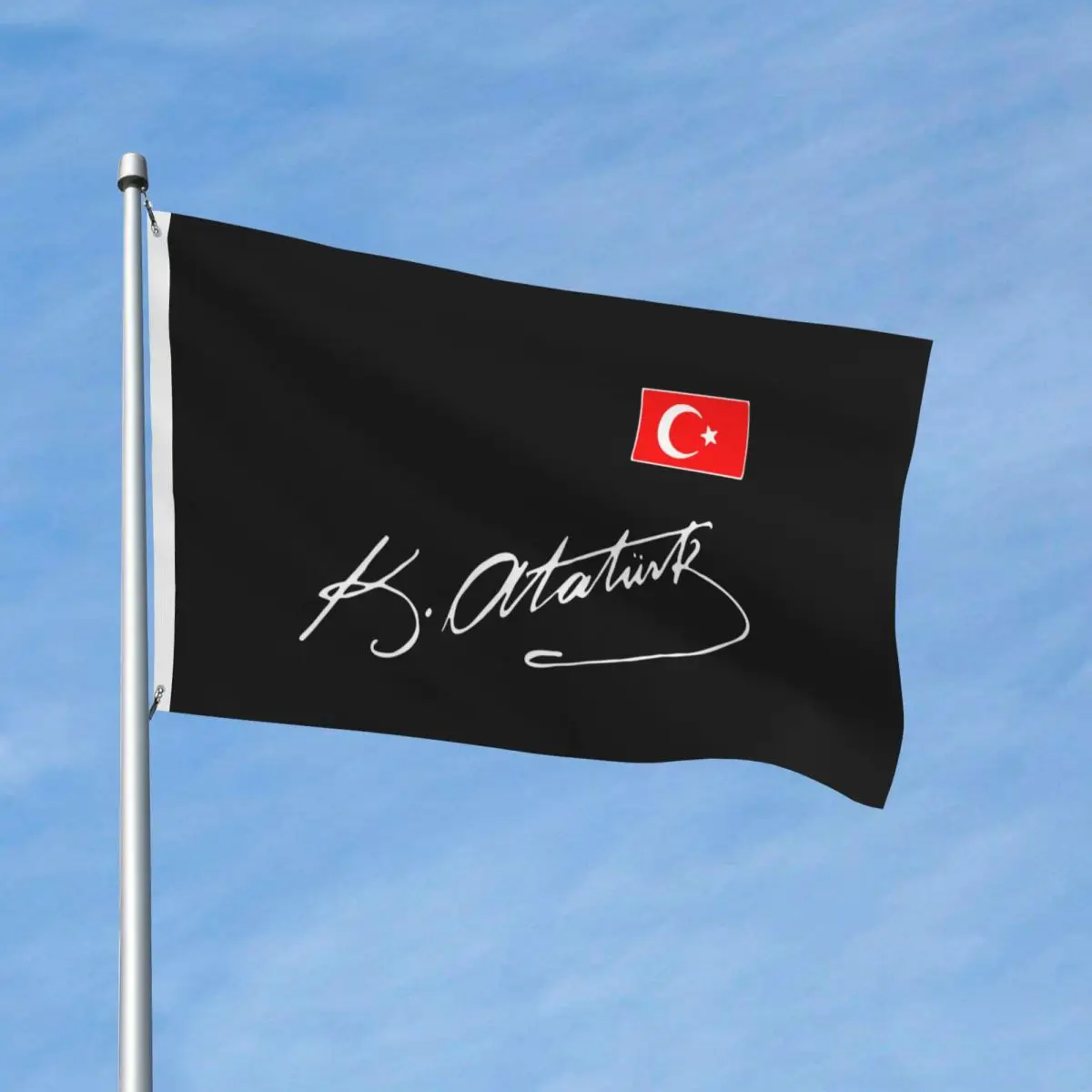 Ataturk With Turkey Flag Flag Indoor Outdoor Banner All Weather Turkish Ataturk Signature Decoration 60x90 90x150cm Flags