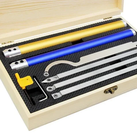 8pcs For Woodturning Tools Lathe Wood Turning Chisel Kit With Box Cutting Inserts For Woodworking Tool Accessories Carbide Set