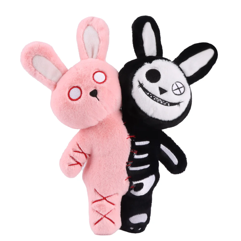 Halloween Double Headed Skull Rabbit Plush Toy Grimace Halloween Doll Company Holiday Gifts Children\'s Halloween Creative Gifts