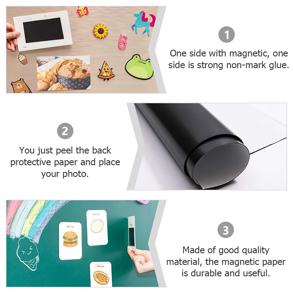 10 قطعة من أوراق لاصقة مغناطيسية مزدوجة الجانب ورق مغناطيسي مرن لعرض الصور اليدوية وملصقات حائط الثلاجة #1