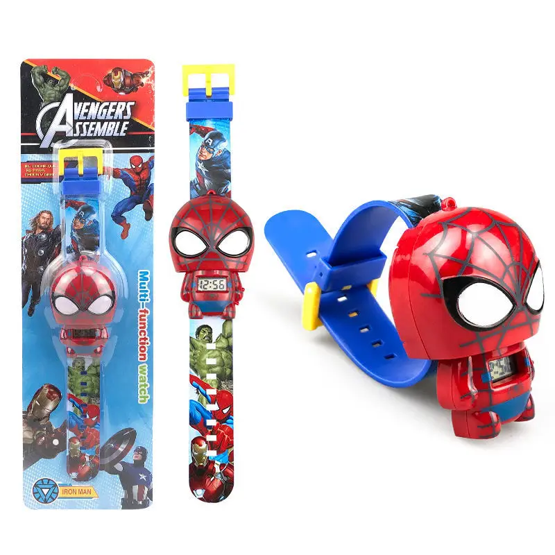 3D Cartoon Mickey Deformation Robot Toys Kids Watches for Children Minnie Digital Clock Spiderman Wristwatch Gift