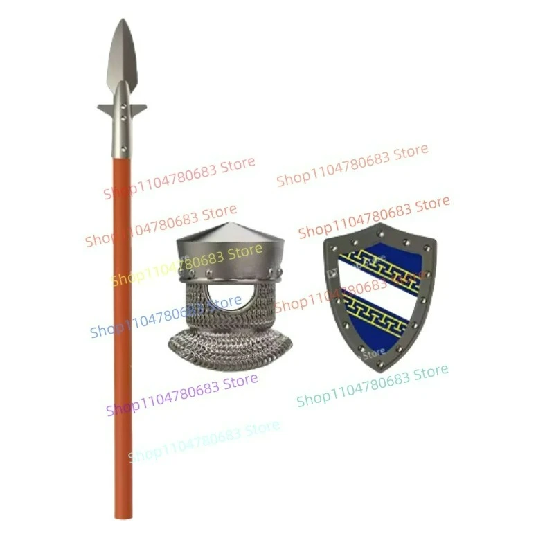 Moc mini figura de ação blocos de construção medieval fazenda milícia montagem modelo anime acessórios dos desenhos animados meninos brinquedos presente colecionável