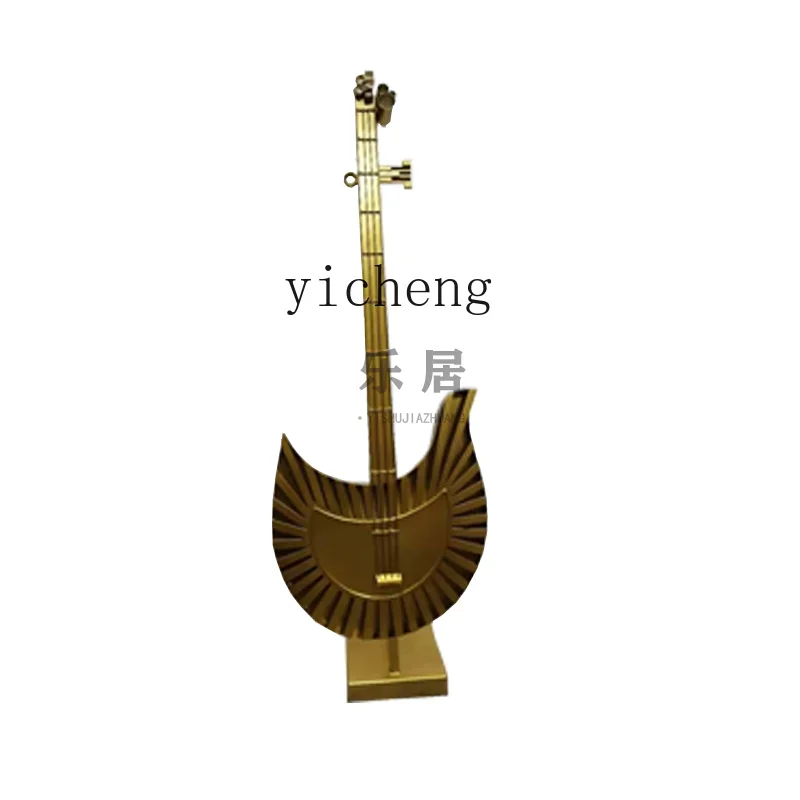 U14Violin Instrument Metal Large Sculpture Decoration Music Hall Floor Entrance Decoration Crafts