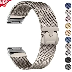 Magnetic Stainless Steel Strap for Garmin Fenix 7X 7 Pro Fenix 6X 6 5X 5Plus Tactix 7 Forerunner 965 955 Quick Fit Bracelet Band