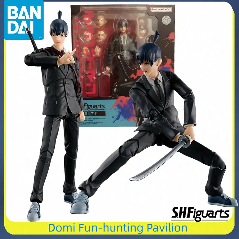 

Bandai Original SHF Anime Figure CHAINSAW MAN Aki Hayakawa Joint Movable Model Action Finished Toys Collectible Gifts for Kids