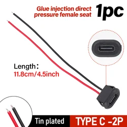 USB Type-C 2 Pins Waterproof USB Connector Oval Socket Female Plug Fast Charging with Wire Cable DIY Charger Plug for Car