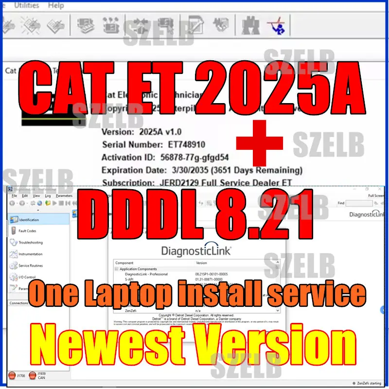 

2025 для красного кота ET 2025A + заводской генератор паролей с DDDL 8,21 Detroit Diesel Diagnostic Link Professional Level 10 10 10