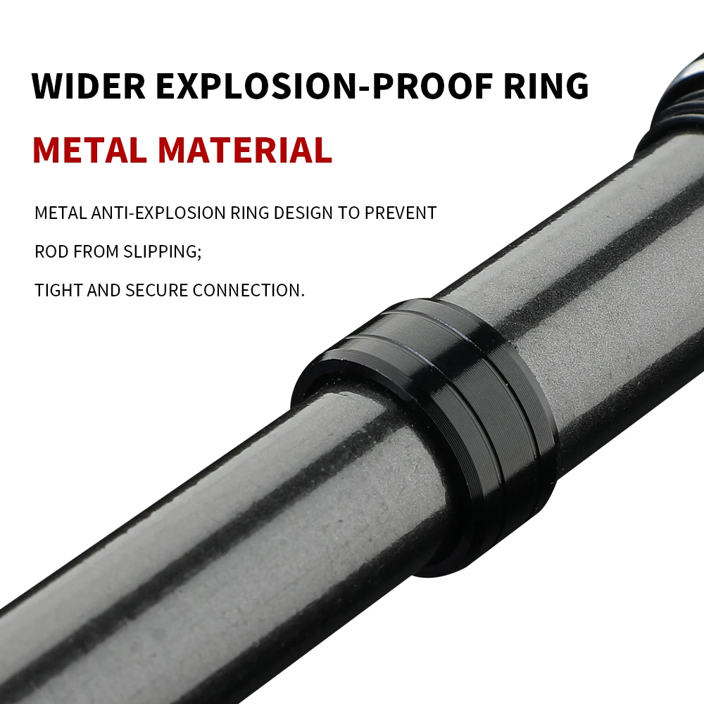 Ghotda Angelruten-Rollen-Kombination, 1,5–2,4 m, Carbon-Gussrute und 7,2:1 Übersetzungsverhältnis, Baitcasting-Rolle, maximale Zugkraft 8 kg, zum Barschangeln – Detail 4