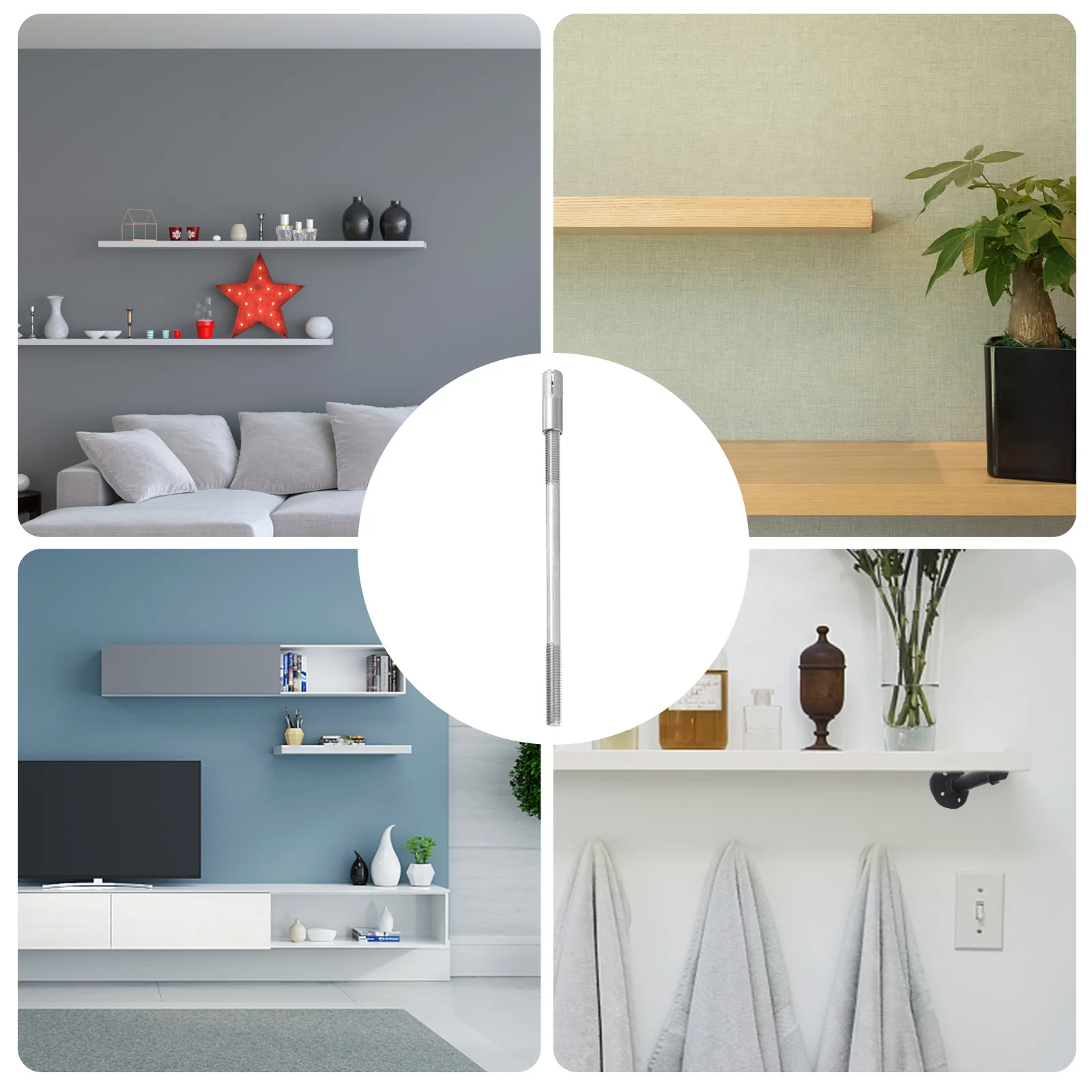 

1Set Durable Invisible Wall Bracket Practical Fixing Stand Stable Shelf Holder Accessory Expand Storage Space for Home Office