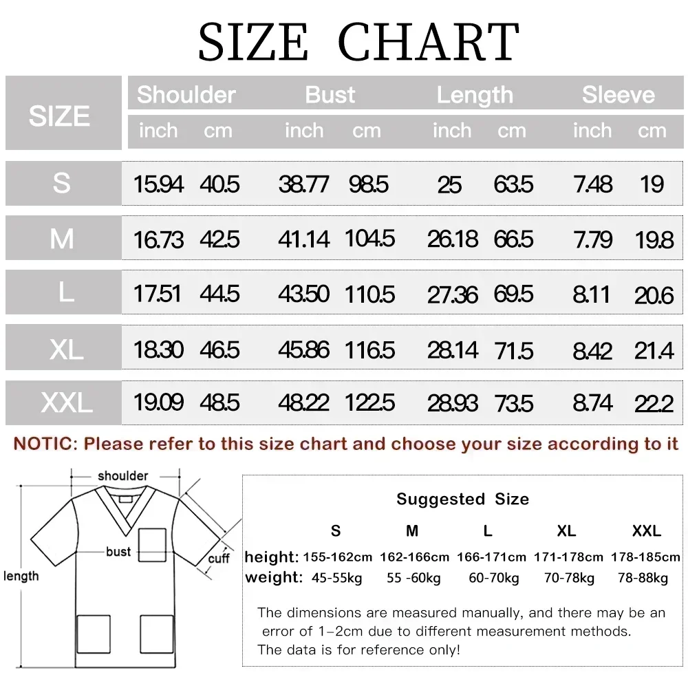 Spring/Summer New European And American Pullover Cartoon Printing Nurse Hospital Work Clothes V-neck Tops Pocket Casual T-shirts