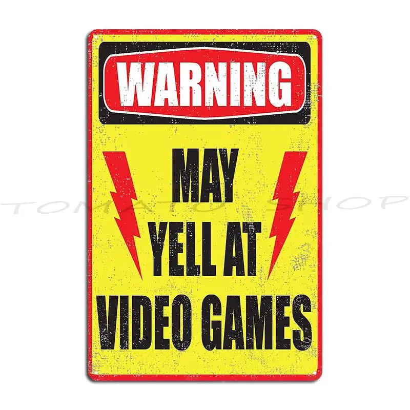 Gamer Warning Metal Plaque Poster Cinema Vintage Wall Cave Club Custom Tin Sign Poster