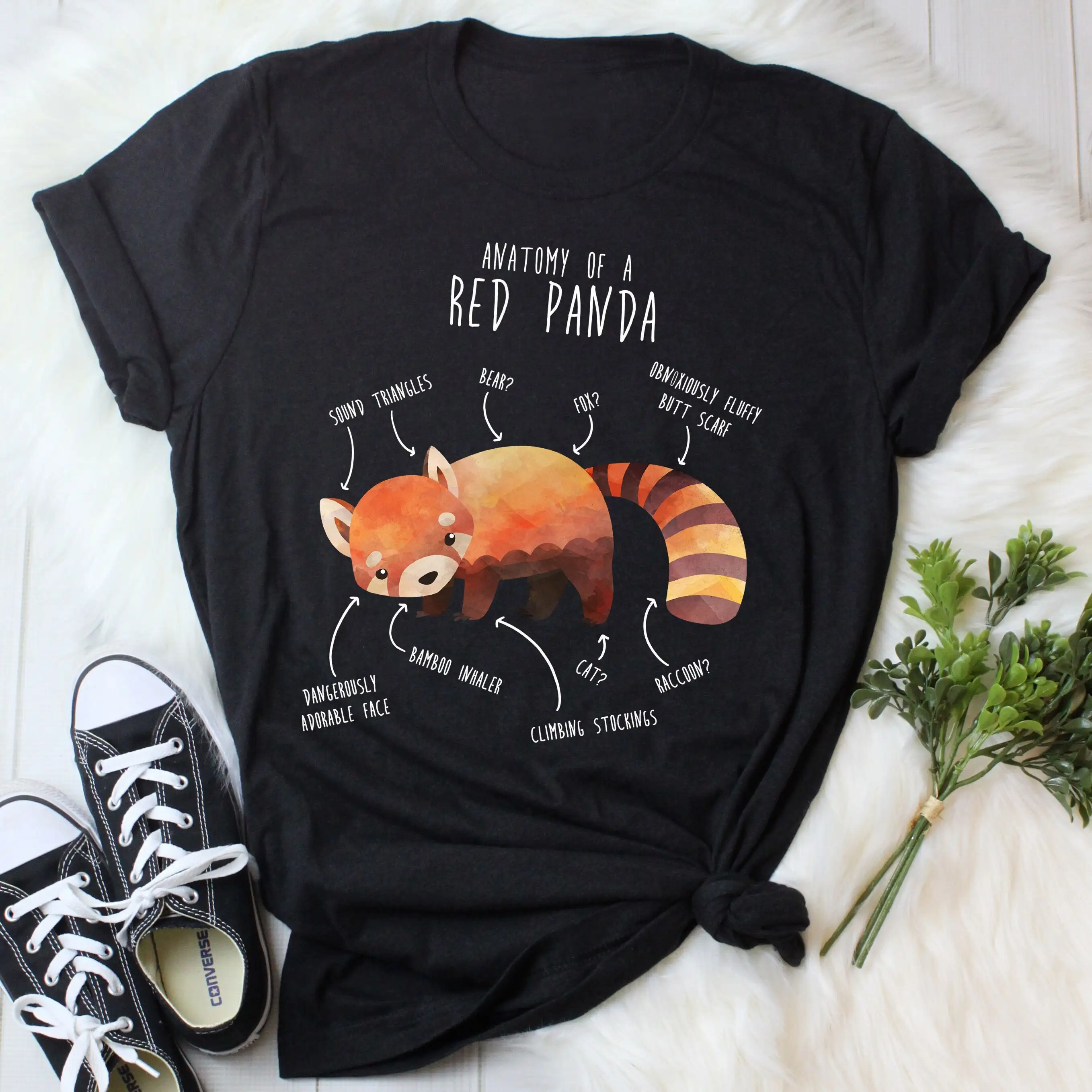 Funny Red Panda T Shirt Lover Cute Wild Animal Zoo Keeper Zoologist Nature Wildlife Anatomy