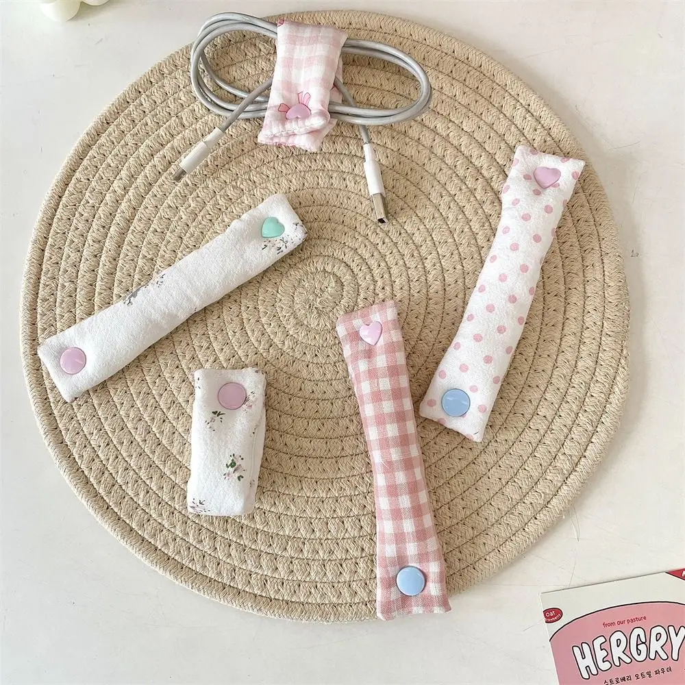 Flower Pattern Data Cable Management Reusable Cloth Data Cable Storage Tape Cute Removable Cable Fixing Straps for Home