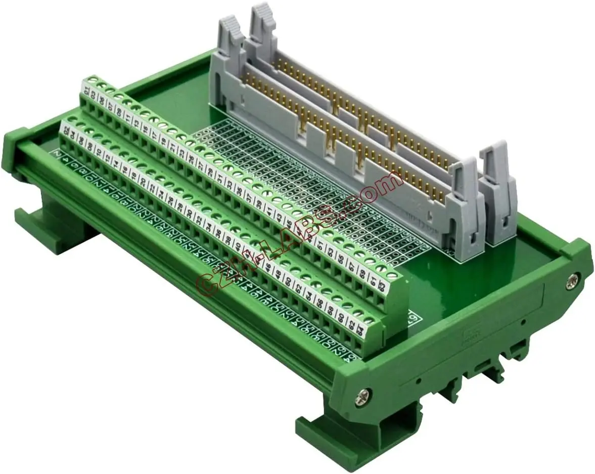 

DIN Rail Mount Dual IDC64 Pitch 2.54mm Male Header Interface Module Breakout Board.