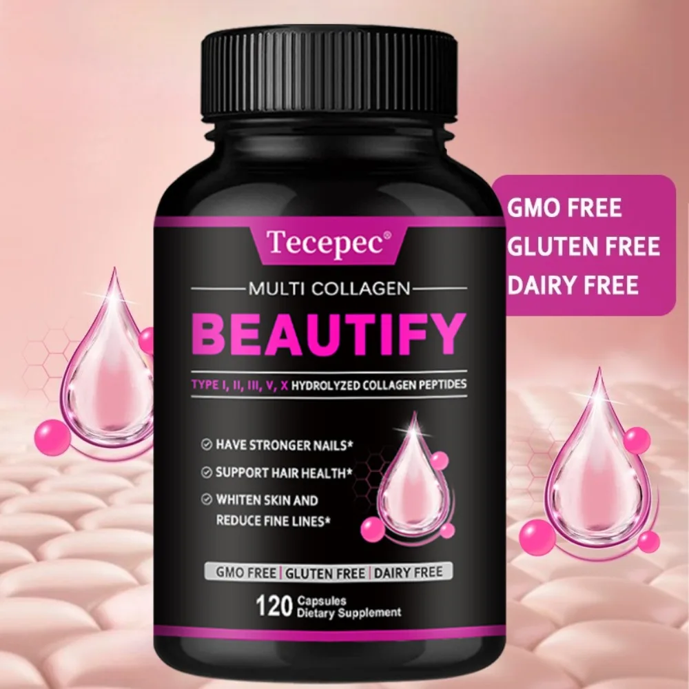 Collagen Multi Complex - Types I, II, III, V, X, Non-GMO, Enhanced Absorption, for Healthy Hair, Bones, Cartilage, Skin & Nails