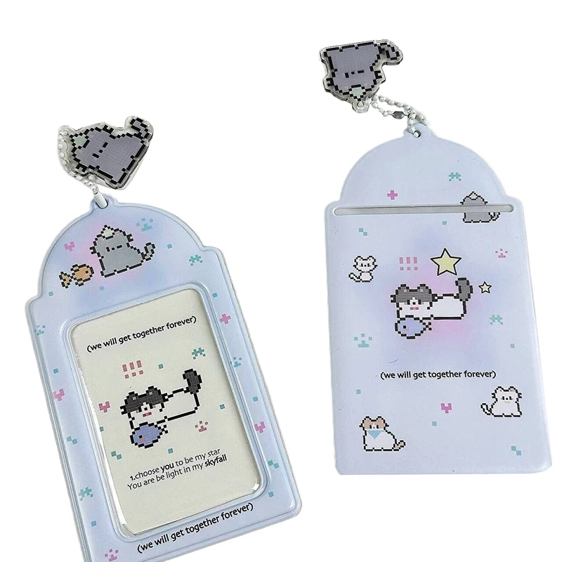 Cute Cartoon Cat Photo Card Holder Fashion Creative Decoration Idol Photo Album Protective Sleeves Pendant Card Storage Case