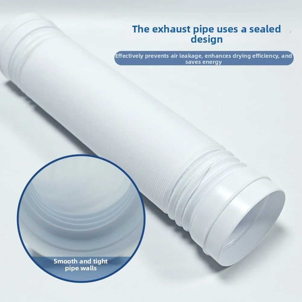 2026 PP Telescopic Exhaust= Duct For Midea Dryer 1.5m 2m Flexible Vent Pipe High Temp Resistant Laundry Accessories