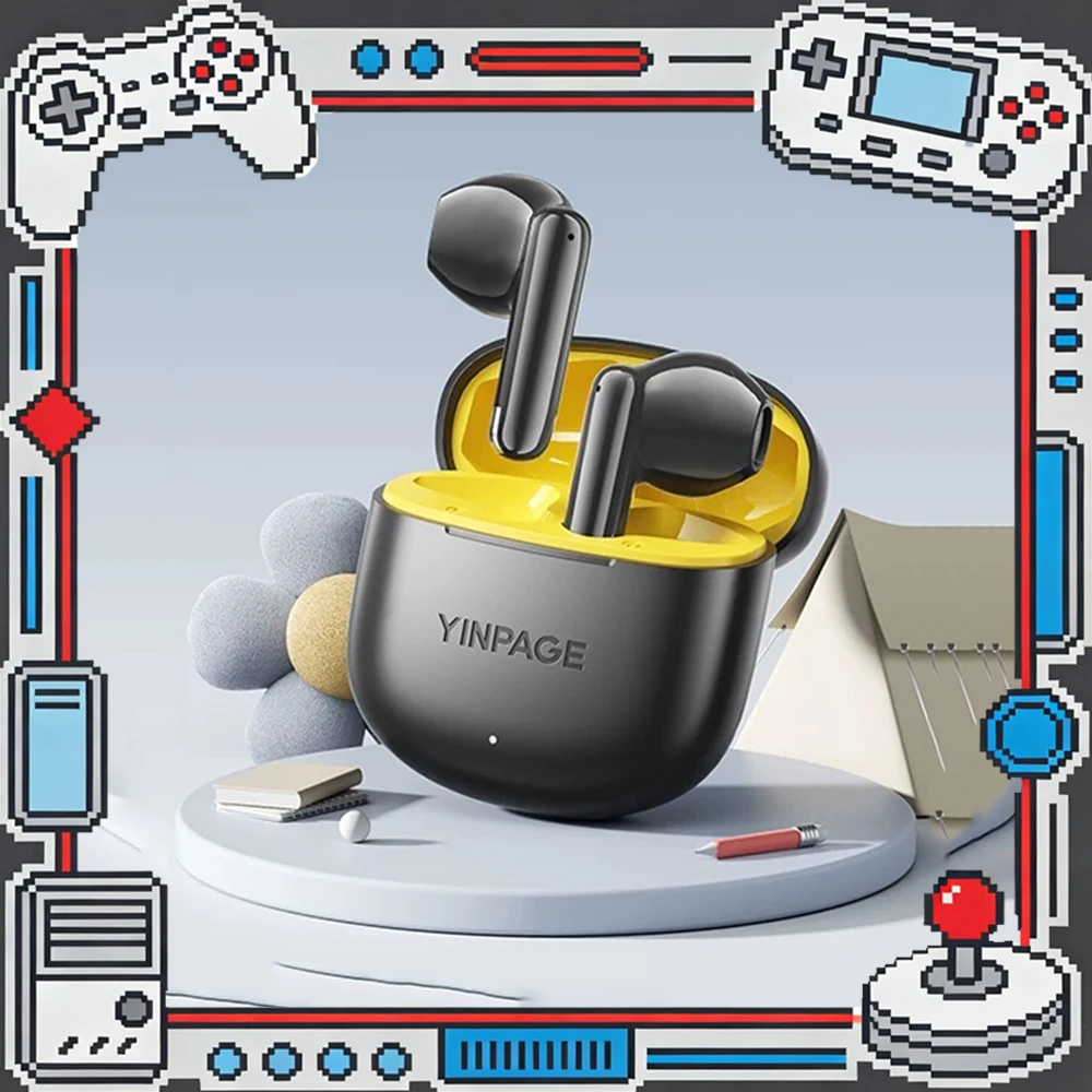 

YINPAGE H2 pro In ear headphones Bluetooth 6.0 Chip Headphones 0.06s Ultra-Low Gaming Latency Dynamic Vocals & Bass Boost Gift