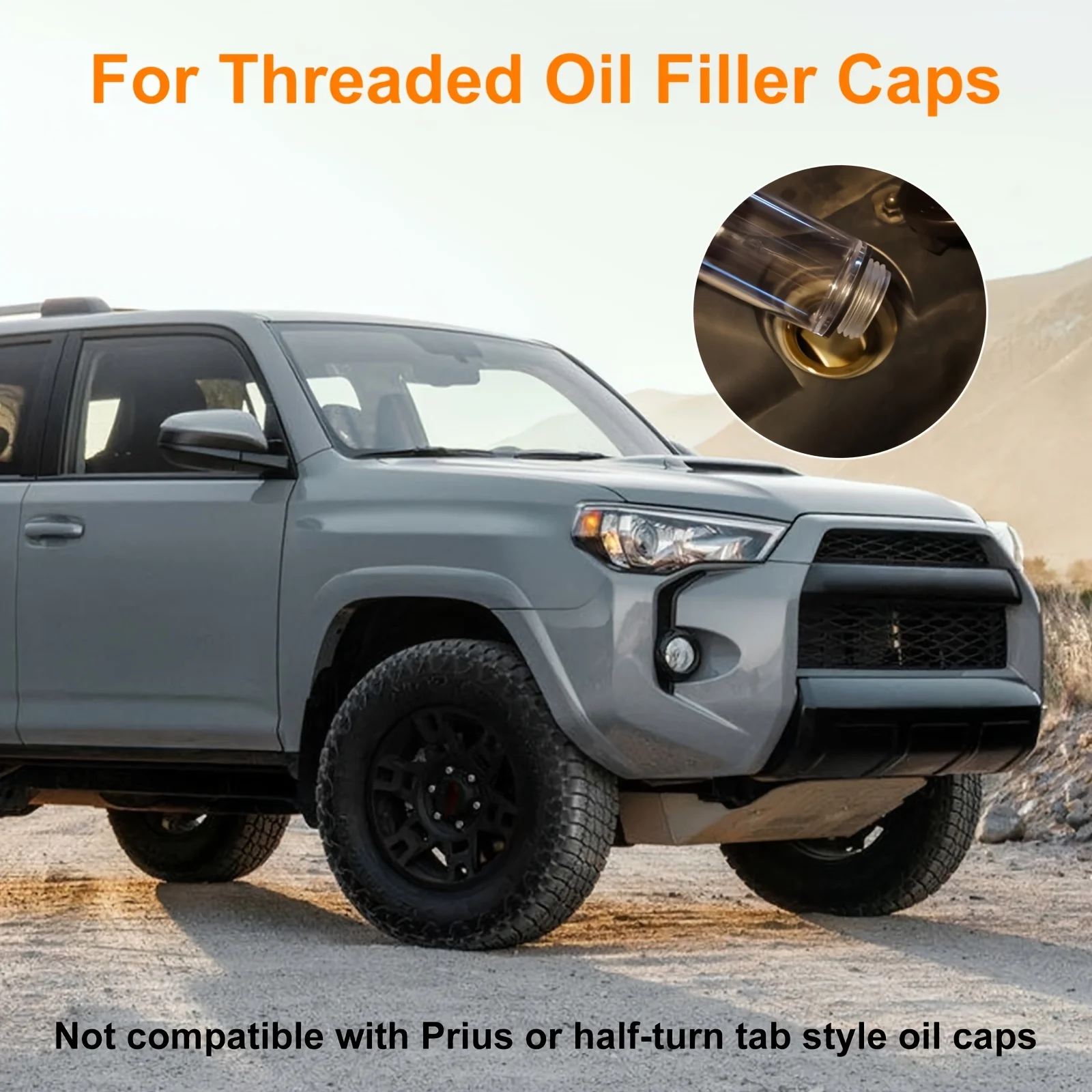Engine oil funnel, anti-overflow, hands-free operation, car engine oil filling funnel does not spill oil with threads suitable f