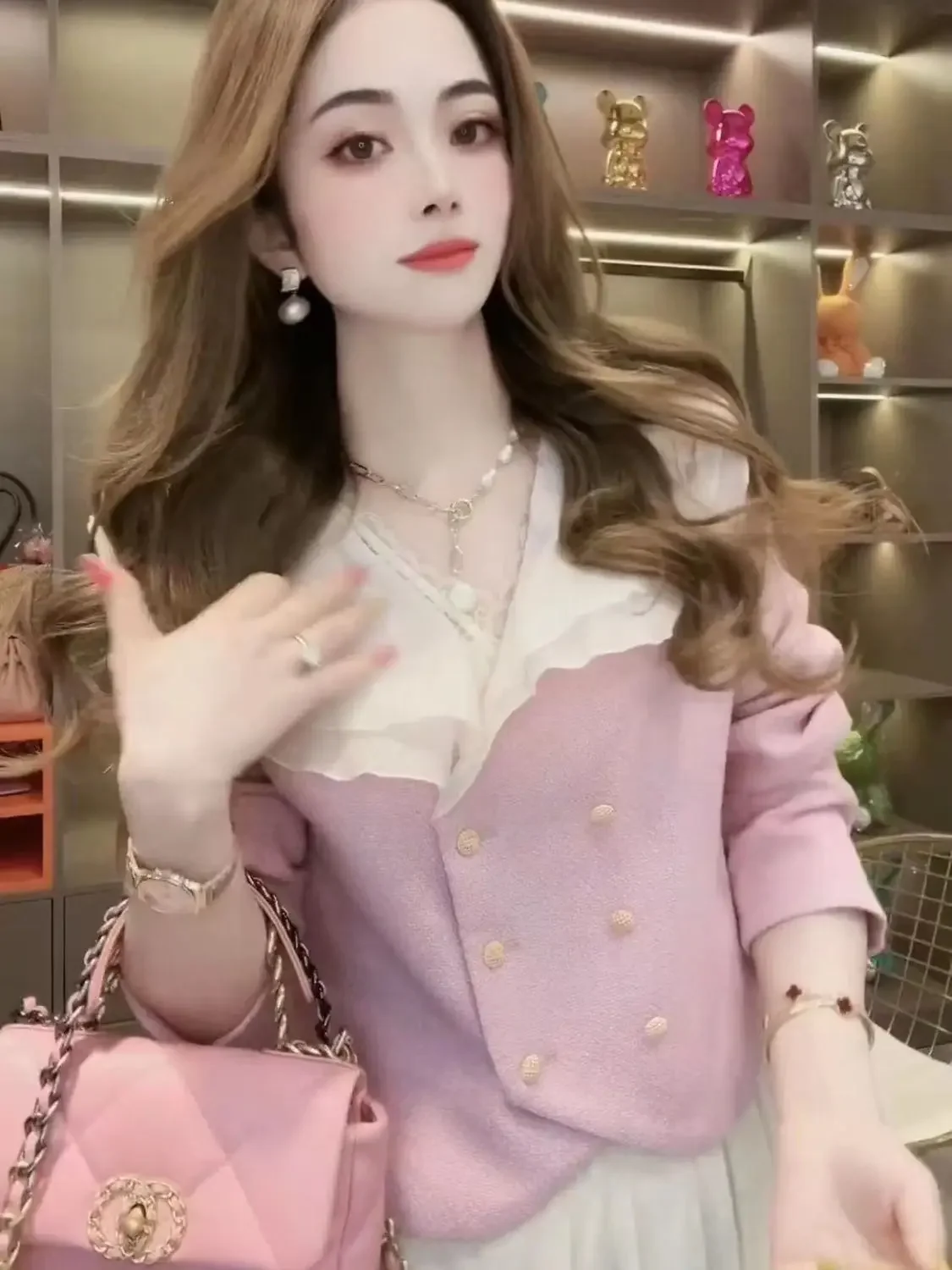 Mantel für Damen, französische Prominente, modisch, altersreduzierend, Top 2025, neues Herbstdesign, gerüschtes Spleißen, langärmelig