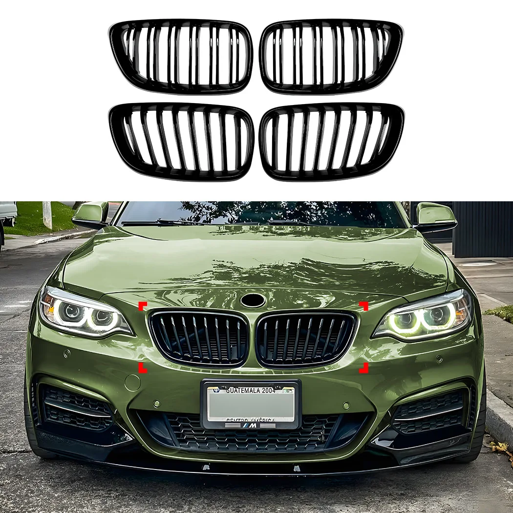 Applicable to BMW 2 Series F22 F23 2014-2019 single-line double-line vertical grille cross-border modification of the middle gri