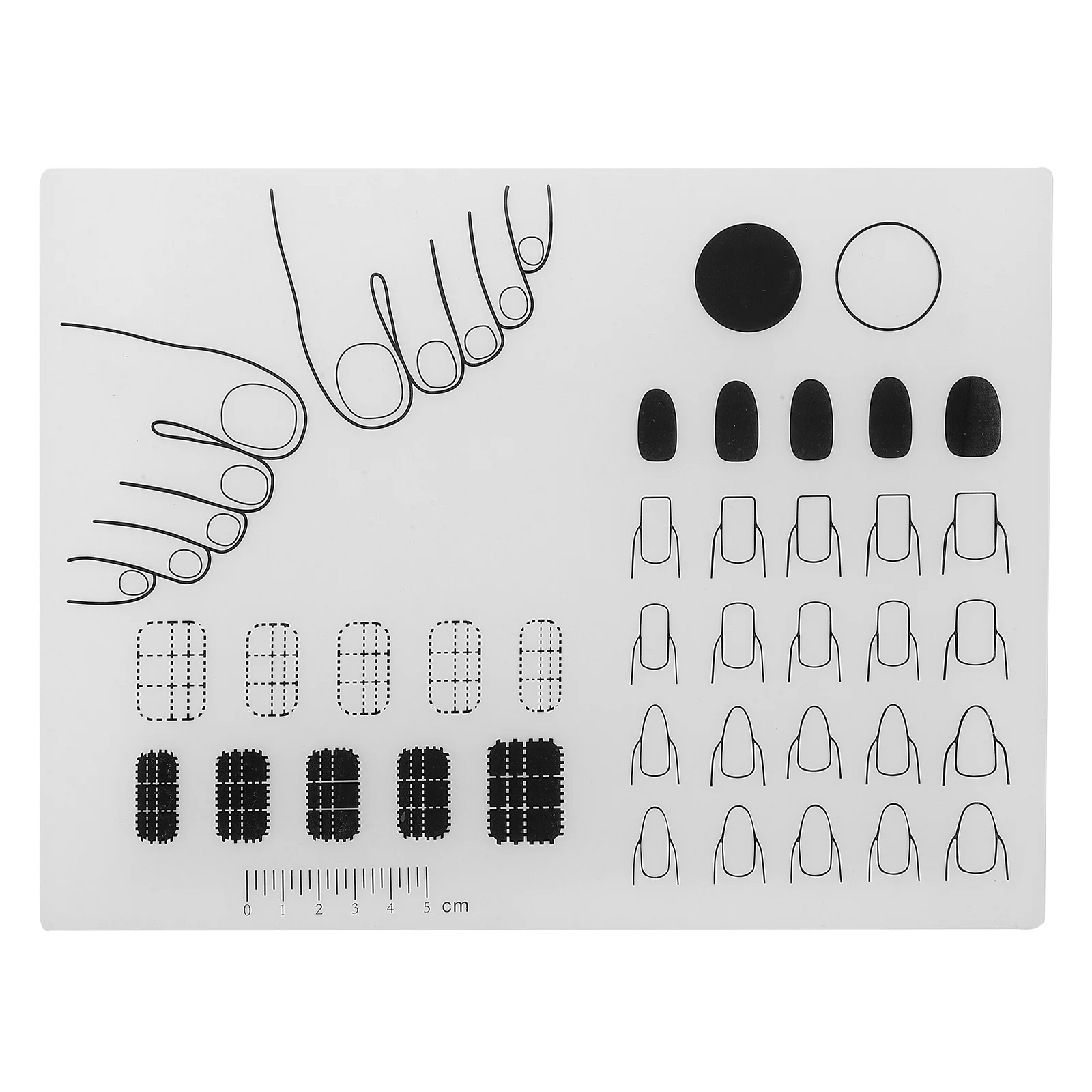 

Nail Polish Practice Pad Stamping Mat Sticker Guide Silicone Plate Manicure