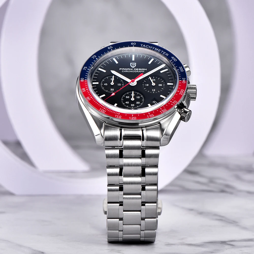 PAGANI DESIGN Mens Watches 2024 Sport Chronograph Luxury Quartz Watch For Men Automatic AR Sapphire Mirror Luminous Reloj Hombre