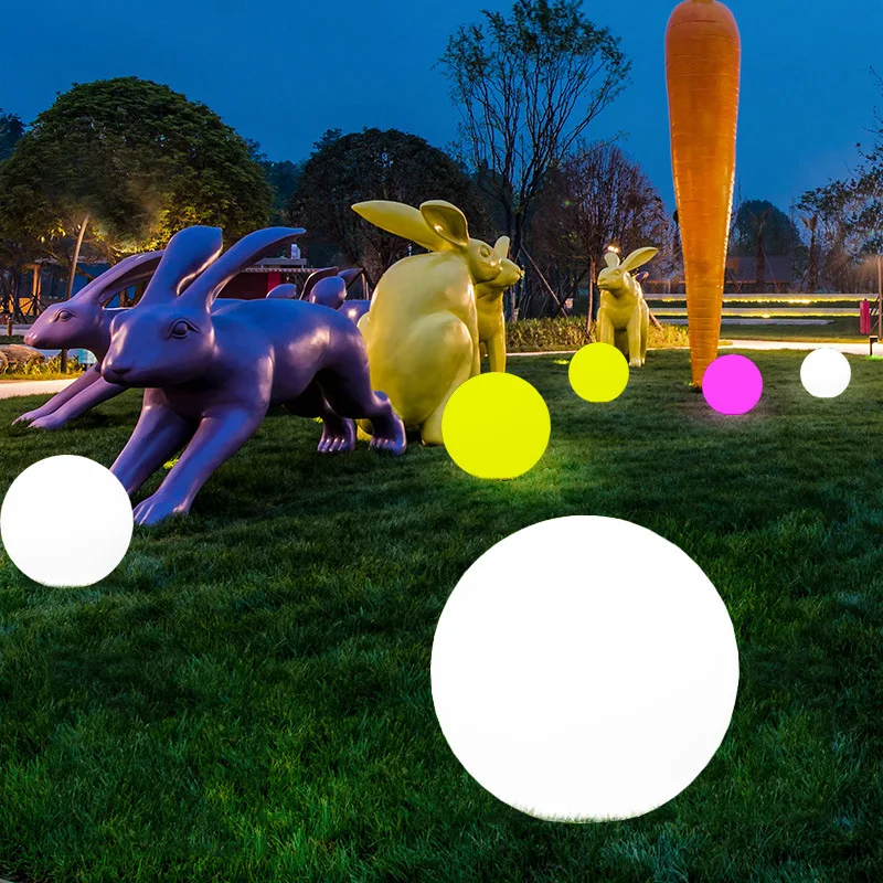 12-25cm Ball Lawn Light USB Charge IP65 RGB Remote Control Outdoor Lawn Light Exhibition Event Decoration Atmosphere Light LED