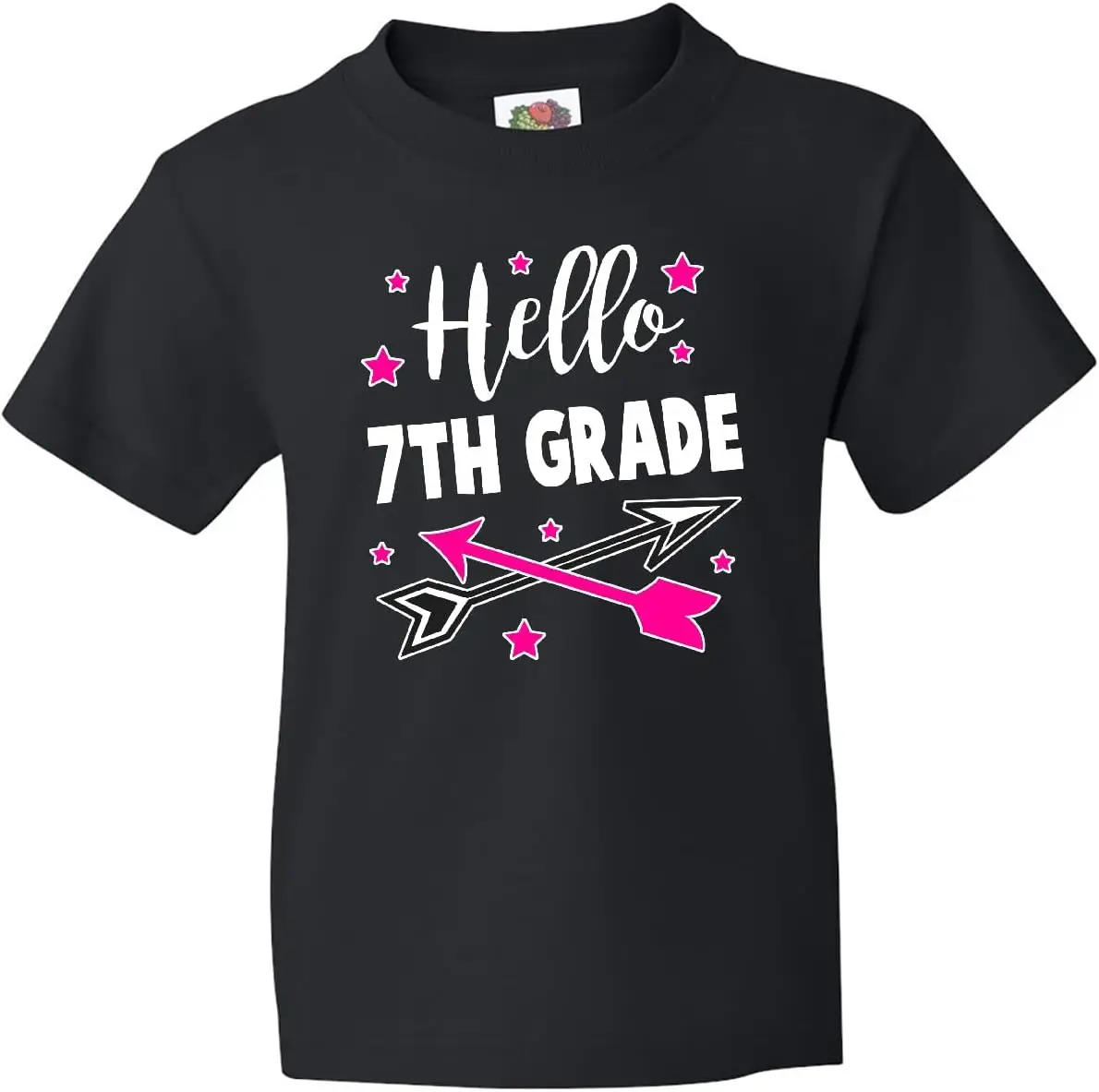 inktastic Hello 7th Grade with Arrows and Stars in White Youth T-Shirt