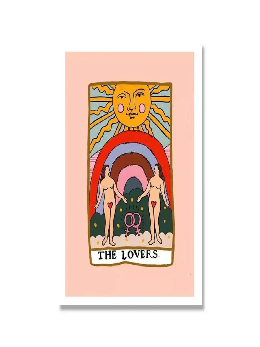 Nordic Abstract Lovers Tarot Wall Art Canvas Painting Sun Empress Priestess Posters Prints Living Room Home Decor