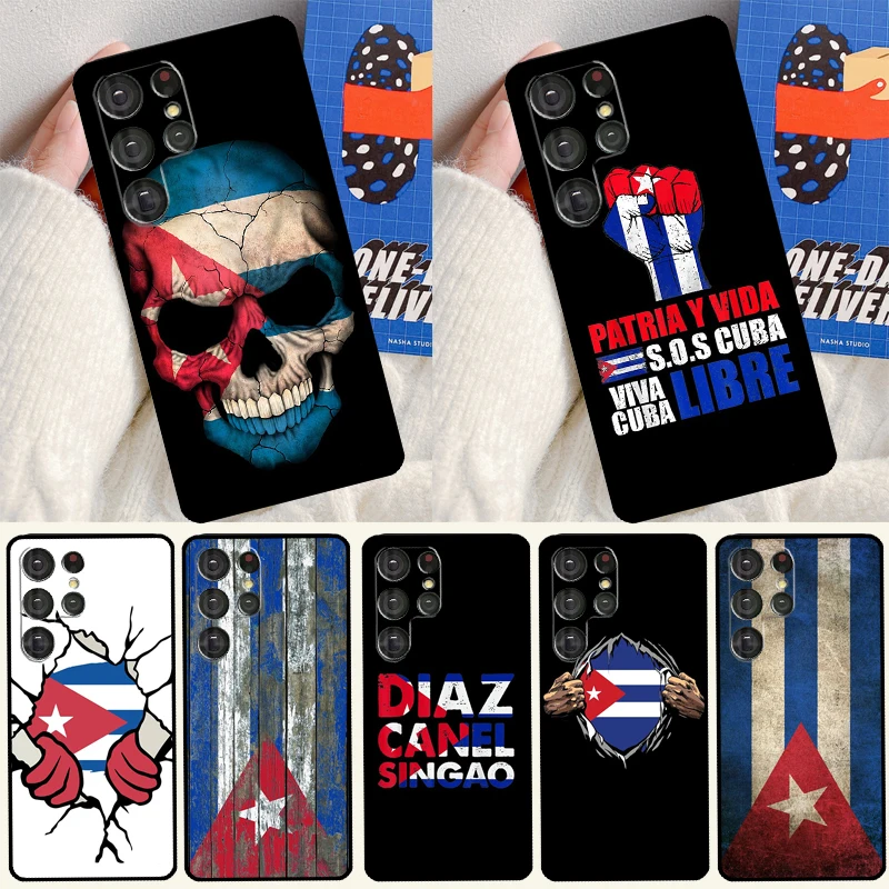 Funda de teléfono con bandera de Cuba para Samsung Galaxy S22 Ultra, Note 20, Note 10, S8, S9, S10 Plus, S20 FE, S21 Ultra
