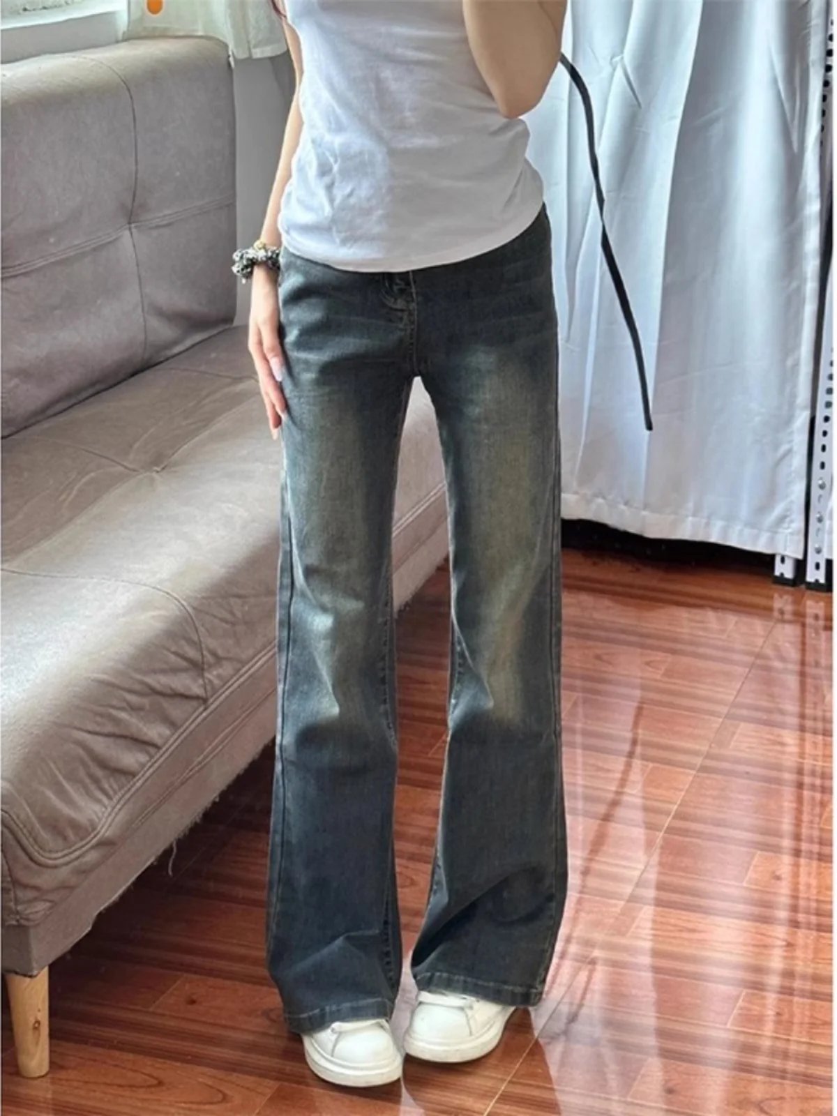 Pakaian Vintage Jepang Denim Wanita Longgar Baggy Y2K Hitam Fashion Korea Gaya Harajuku Streetwear Pinggang Tinggi Celana Lebar