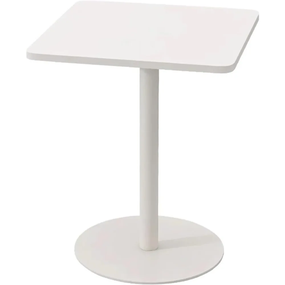 

Square Black Iron Bar Table Top, 28'' Counter Table Height, Heavy-Duty Metal(White,Dia 48cm)