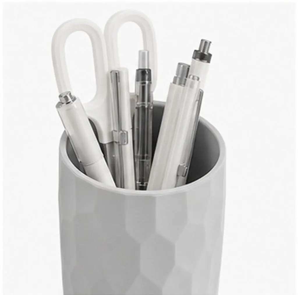 Large Capacity Silicone Pen Holder White Safe Smooth Desk Organizer for Home Office School Multi-Purpose Stationery Storage Box