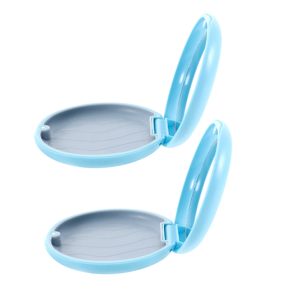 

2PCS Denture Storage Box Mirror Travel Case Retainers Safe Slim thodontic Supplies Dental Kit Containers Brace Holder Care