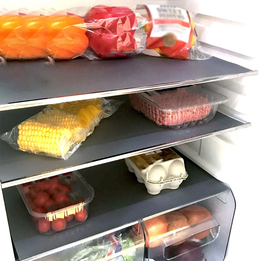 5/15PCS Grey Fridge Liner Washable Mat Pad Drawer Mat Kitchen Waterproof Shelf Fresh Foldable 45x29cm