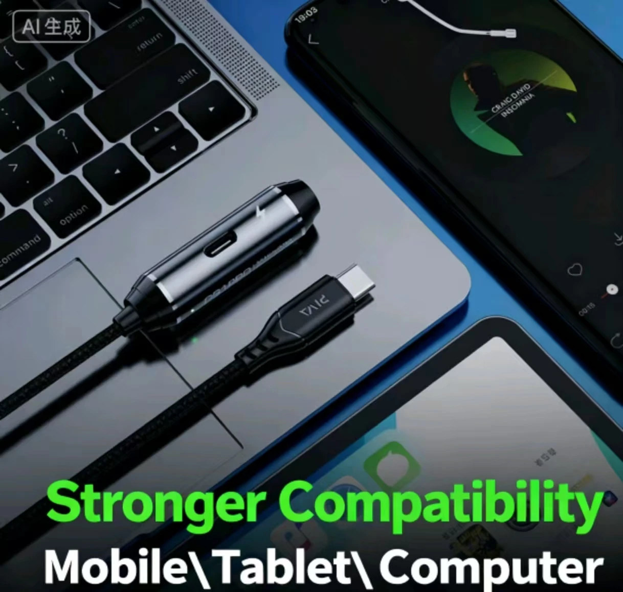 Piva GS1 pro type-c إلى 3.5mm محول واجهة الكمبيوتر اللوحي محول PD60W محول الشحن نقل البيانات محول الهاتف العالمي