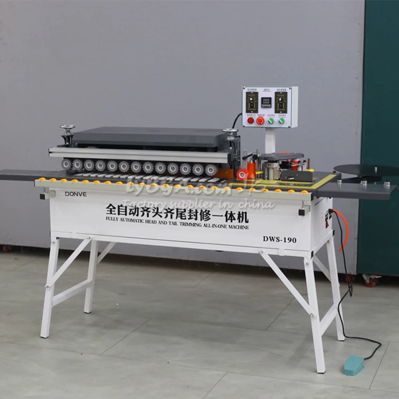 LY Desktop Type Edge Banding Machine Fully Automatic Square Rail Slide Way Contour Trimming Curved and Straight Dual Use