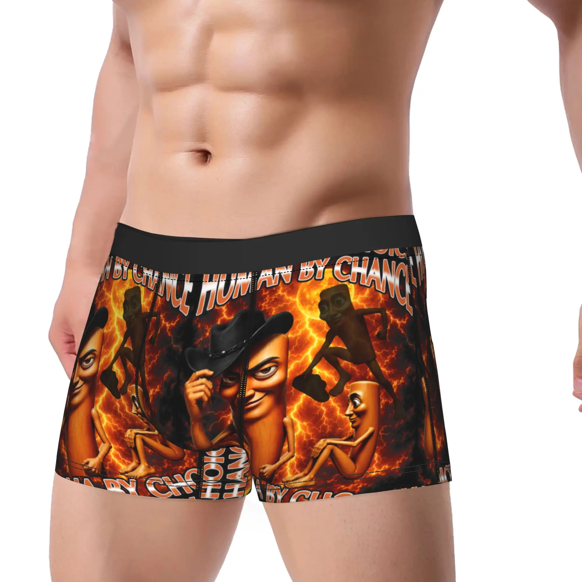 Funny Tung Tung Sahur Human By Chance Alpha By Choice Meme Underwear Men Underpants Printing Boxershorts Quality Shorts Briefs