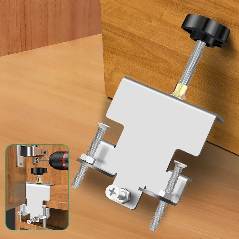 

Woodworking Cabinet Door Installation Fixture Adjustable Door Panel Fixing Device Carpenter Cabinet Leveling Positioning Tools