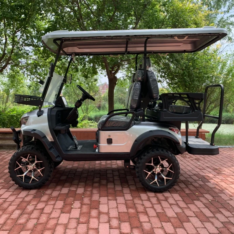 4 Seat Off Road Street Legal Hunting Buggy 72V Electric Golf Cart Buggy With Multimedia Screen Bumper Front Basket 14 Inch Wheel