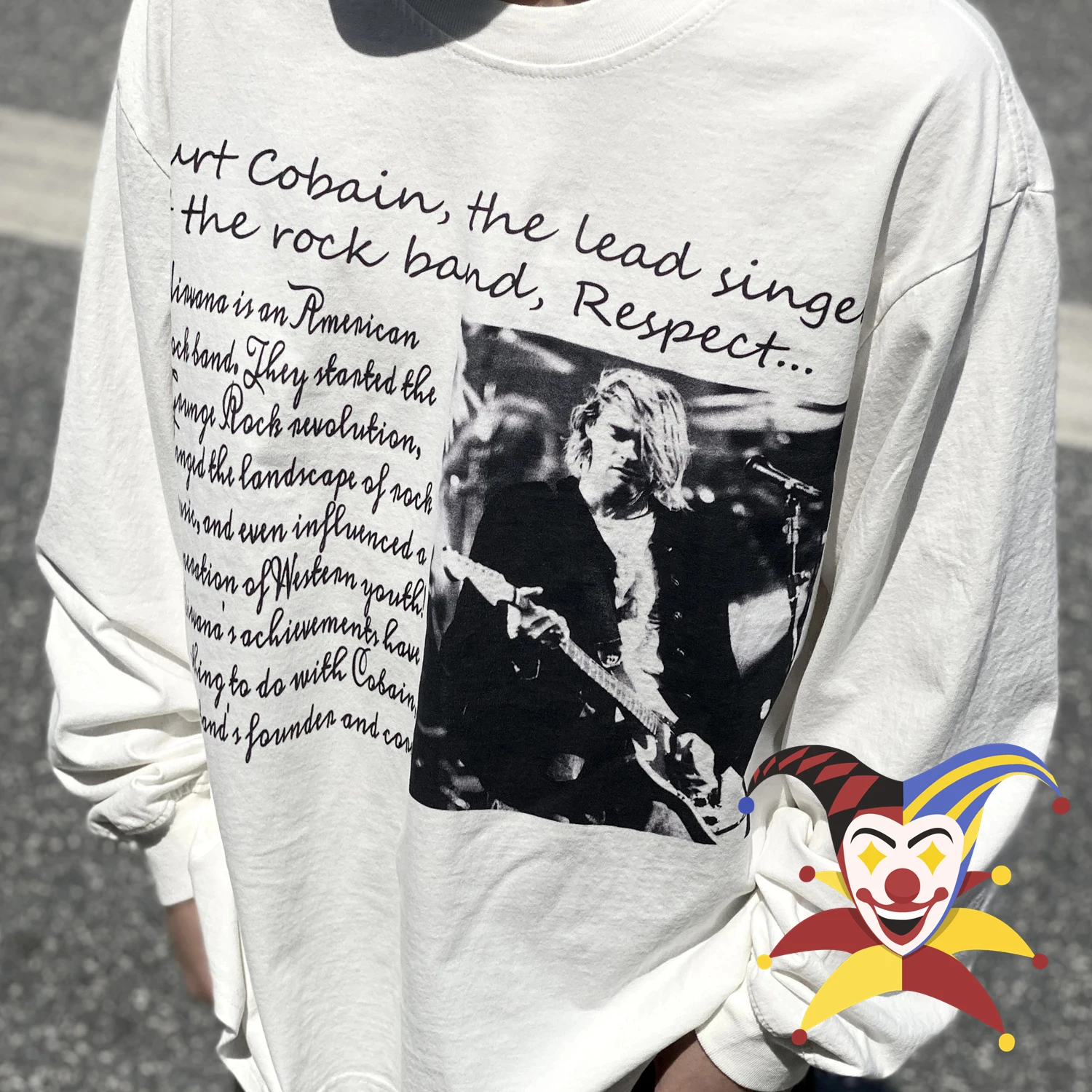 Kurt Cobain T-Shirt Men Women High Quality Hip-hop Long Sleeved Oversize Tee Tops T Shirt