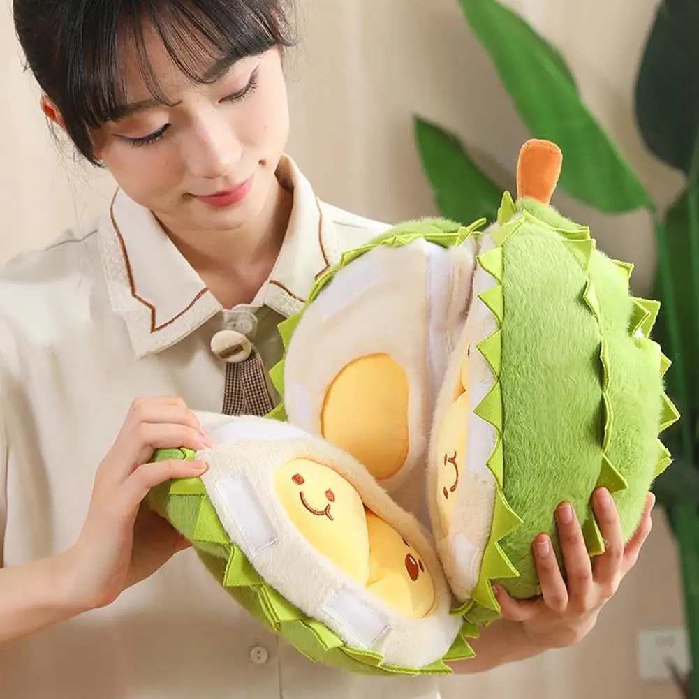 Almohada Durian desmontable creativa, juguete de peluche, muñeco de peluche en forma de lágrima, alivio del estrés, juguete de fruta relleno decorativo suave y cómodo