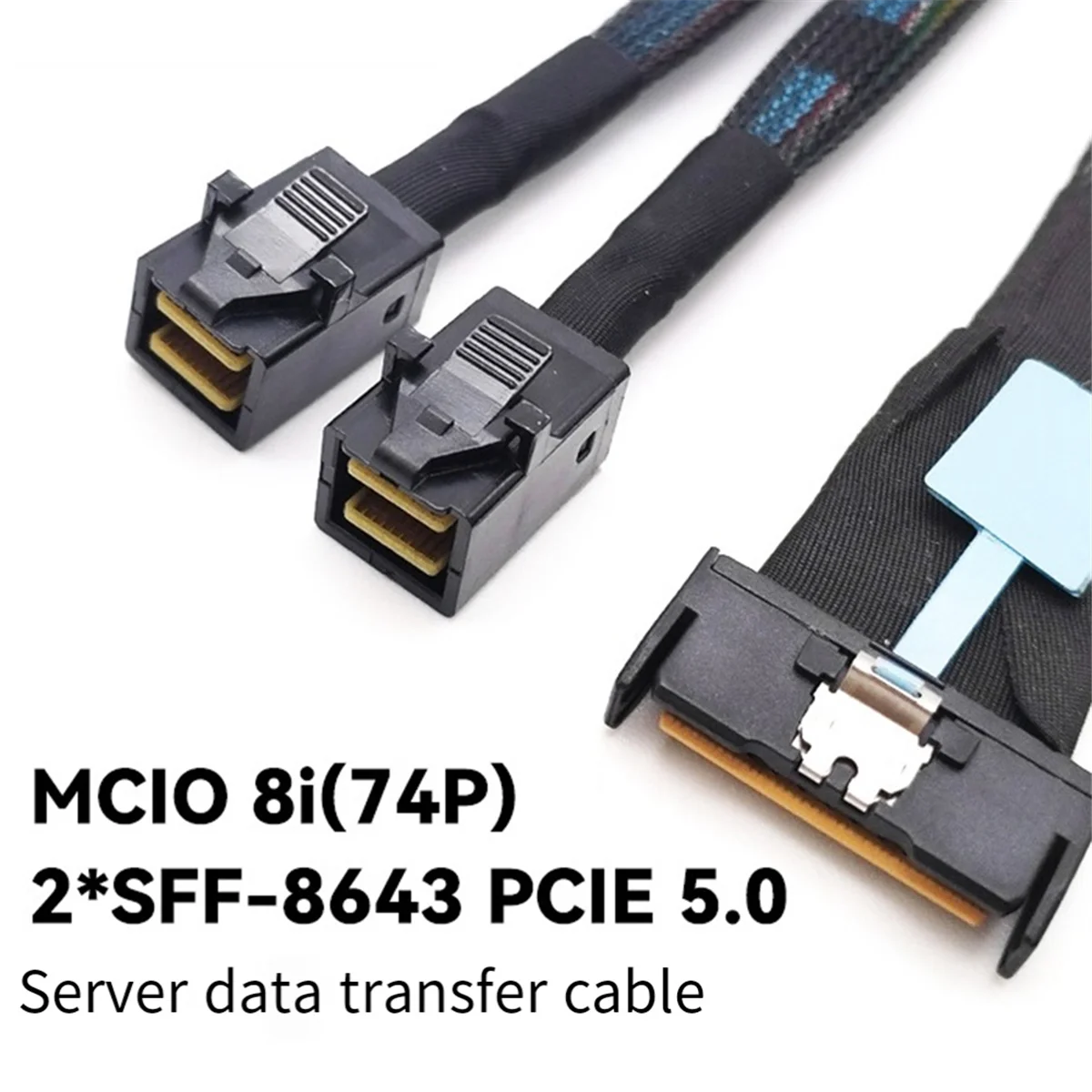 

0.8m Server Adapter Cable Slimesas MCIO 8I to 2xSFF-8643 MINISAS Server Data Multifunction Convenient Adapter Cable