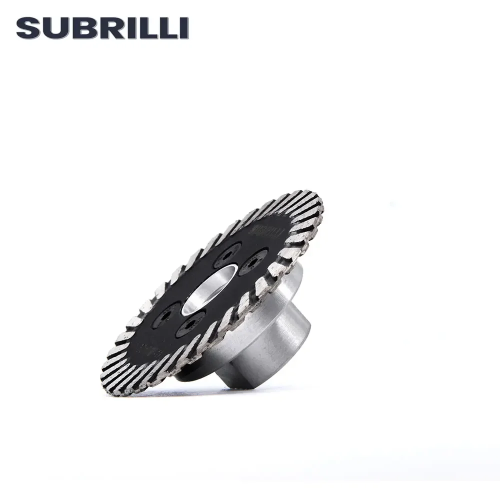 Imagem -05 - Subrilli Diâmetro 60 mm Seco e Molhado Prensado a Quente Mini Turbo Diamante Escultura Disco Lâmina de Serra de Corte com Conexão M14 Flange