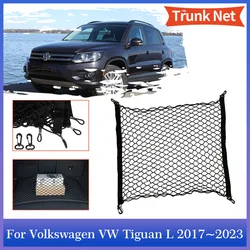 Car Trunk Net for Volkswagen VW Tiguan L AD BW R-Line 2017~2023 Rear Cargo Mesh Elastic Pocket Hook Storage Interior Accessories