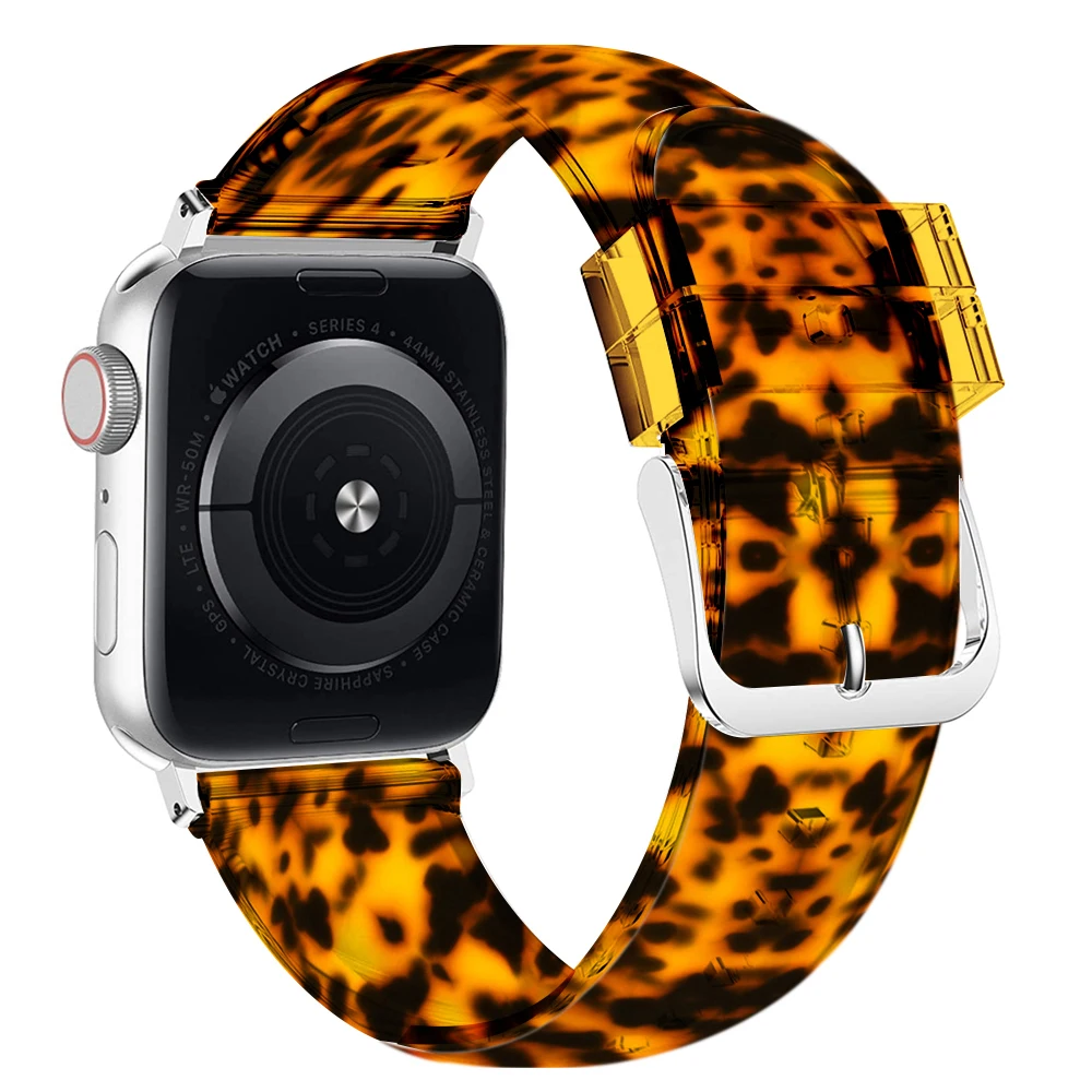 

Silicone Leopard Print Sport Strap For Apple Watch 7 Band 45mm 41mm IWatch 6 5 4 3 42 38 44 40mm Bracelet Watch bands