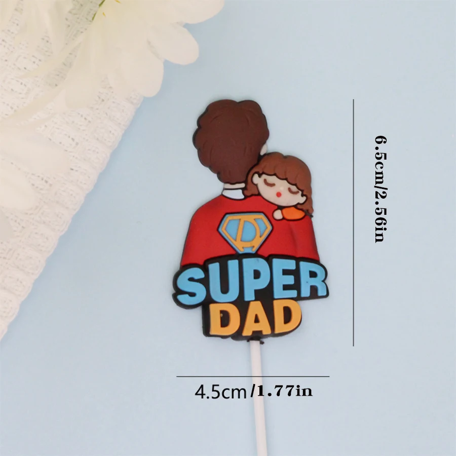 Vatertag-Kuchendekoration, Plugin, guter Papa, Umarmung, Junge, Ornament, Sie sind mein Superheld, Papa, Geburtstag, Backdekoration – Detail 6
